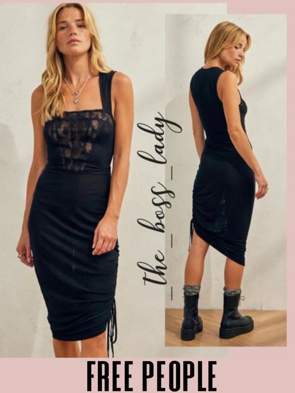 Free People dress midi dress or mini dress mesh floral lace